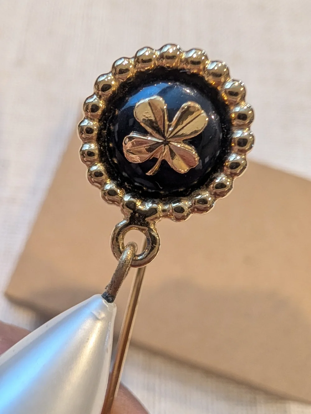 Chanel Vintage Four Leaf Clover Brooch